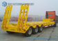 3 Axle 100 Ton Low Bed Semi Trailer Heavy Duty Flatbed Trailer With Manual Ramp